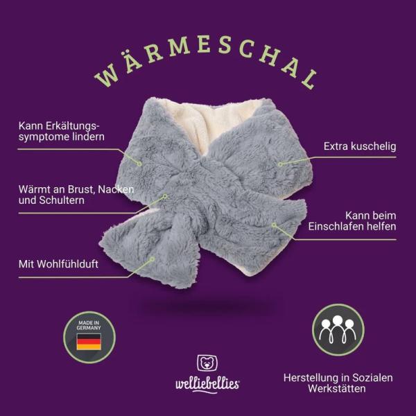 COSELLE Wärmeschal mit Bio-Hirse Füllung, spendet Hals, Nacken und Brust bis zu 90 min Wärme