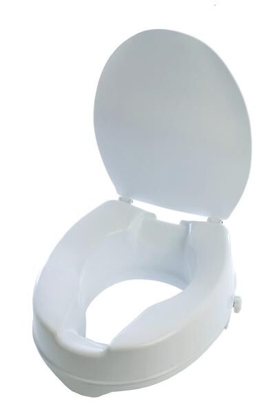 REHAFORUM MEDICAL Toilettensitzerhöhung RFM 10cm m. Deckel und zwei Hygieneausschnitten