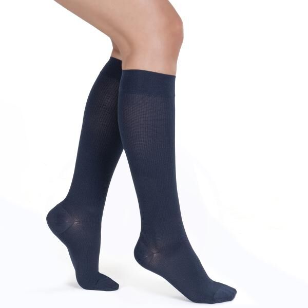 Spring medical YOURSPRING blickdichte Stützstrümpfe strong 280 den mit Baumwolle u. Rippstruktur