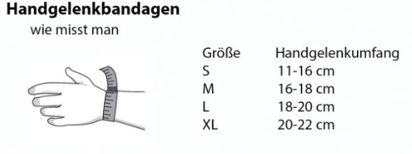 ANTAR Handgelenkbandage mit Silikonverstärkungen sorgen für eine leichte Kompression am Handgelenk