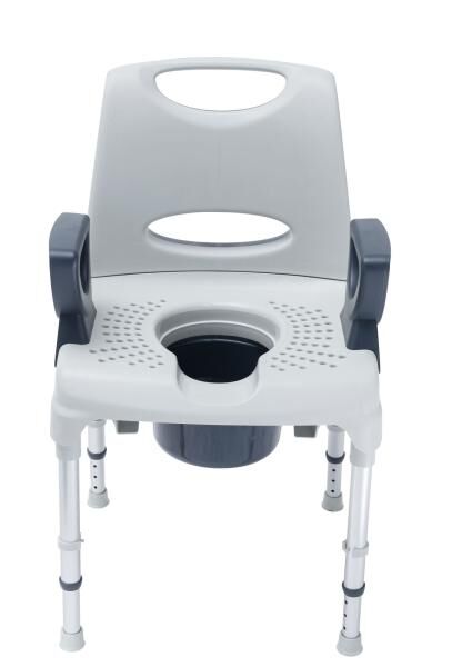 RUSSKA AQ-Tica Multifunktions-Duschstuhl mit Arm- und hoher Rückenlehne aus rostfreien Materialien