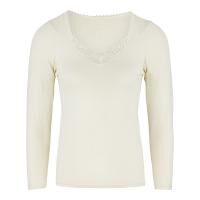 Vorschau: Moser Care Angora Damen Unterhemd mit langem Arm und Spitze, 30% Angora ohne Seitennähte
