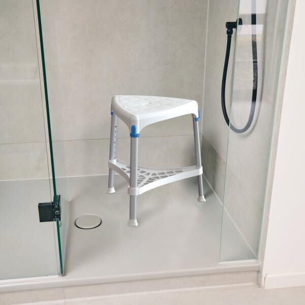 Russka laguna Eck-Duschhocker, mit Ablage, Belastbarkeit 150 kg, scharz o. weiß