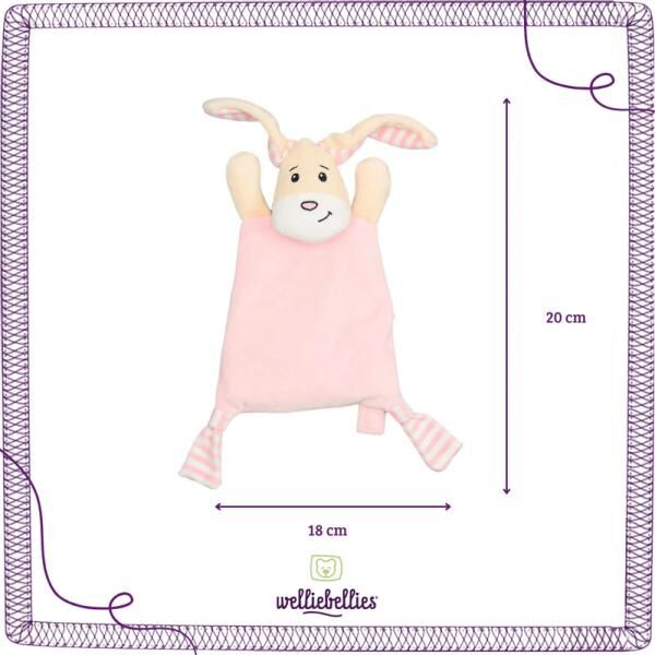 welliebellies® "Schmusetuch Hase" Wärmekuscheltier mit Bio-Hirse-Füllung, bis zu 90 min Wärme