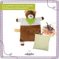Vorschau: welliebellies® "Schmusetuch Bär" Wärmekuscheltier mit Bio-Hirse-Füllung, spendet bis zu 90 min Wärme