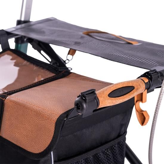 SALJOL CR54 faltbarer Carbonrollator mit Gangschaltung und Bremsen inkl. Einkaufstasche