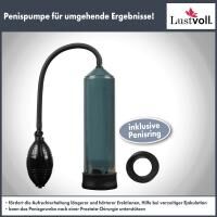 Vorschau: LUSTVOLL Penispumpe klassisch schwarz für eine verzögerte Ejakulation inkl. Penisring