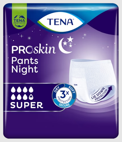 TENA 4x 10 Stück ProSkin Pants Night Super Einweghosen Spezieller Schutz im Liegen