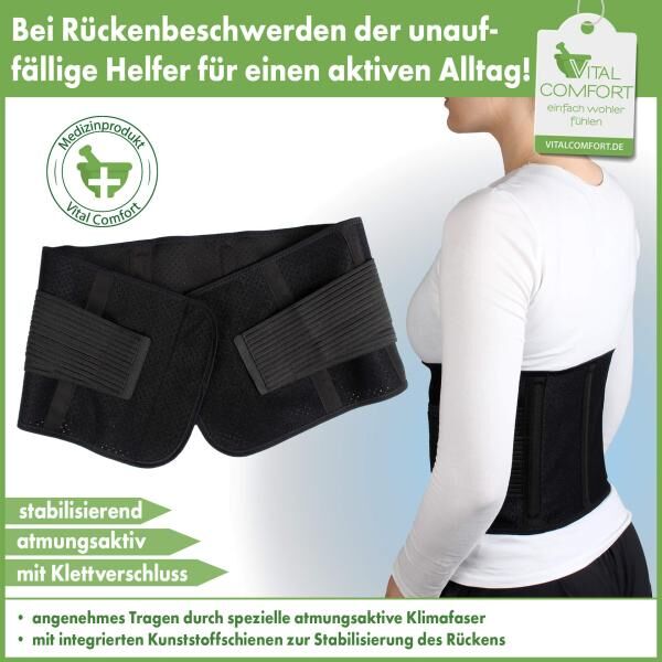 Vital Comfort Flexitek Aktiv Rückenbandage mit Klettverschluss Universalgröße zur Stabilisierung