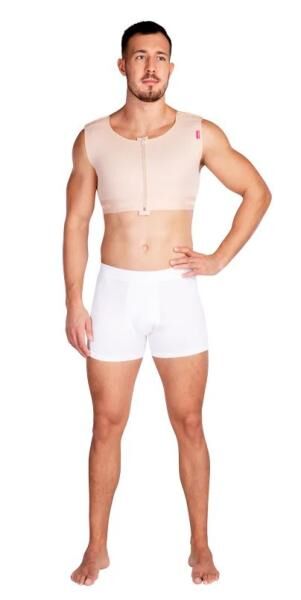 lipoelastic MTmS Comfort postoperative Kompressionsweste für Herren mit Reißverschluss
