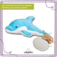 Vorschau: welliebellies® "Delfin groß" Wärmekuscheltier mit Bio-Hirse-Füllung, spendet bis zu 90 min Wärme
