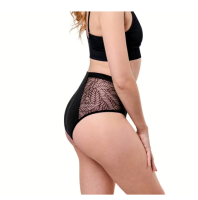 Vorschau: SELENACARE 3er Multipack Periodenunterwäsche Recycled Lace Leaf High Waist mit recycelter Spitze