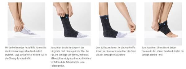 Ofa Dynamics Plus Knöchelbandage entlastet die Achillessehne durch ihre komprimierende Wirkung