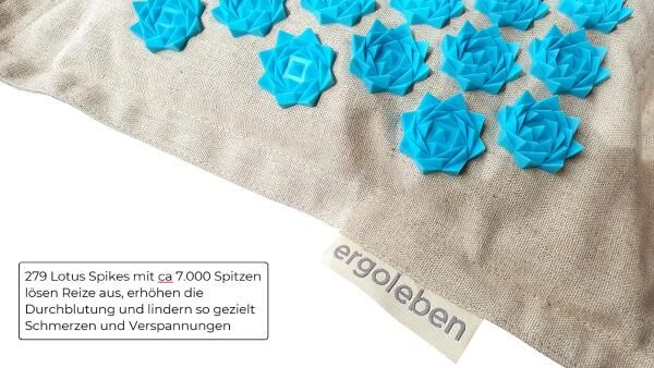 ergoleben Akupressur Premium Matten Set (Kissen 40 x 30 x 8 cm u. Matte 70 x 44 x 2 cm) inkl. Tasche