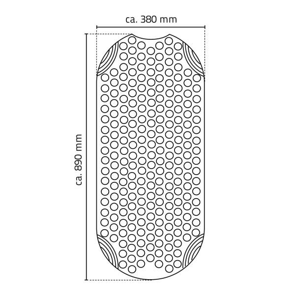 RIDDER Badewanneneinlage TecnoPlus 38 cm x 89 cm komfortabel und hautsympathisch mit Saugnäpfen