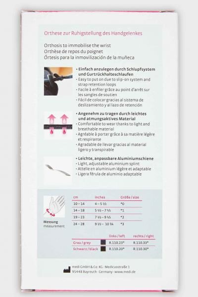 medi Manumed Handgelenkorthese mit formbarer Aluminium Schiene zur Immobilisierung des Handgelenk