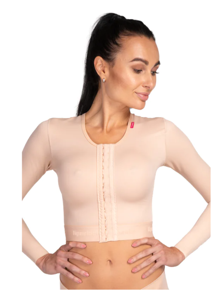 lipoelastic MT Smooth Variant nahtlose postoperative Kompressionsweste mit langen Ärmeln