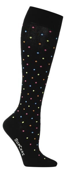 SupCare Premium Stützstrumpf Kniestrümpfe Modern Compress mit Baumwolle KKL 1, gepunktet