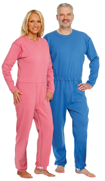 suprima Inkontinenz Pflegeoverall 100% Baumwolle für Frauen und Männer mit teilbaren Reißverschluss