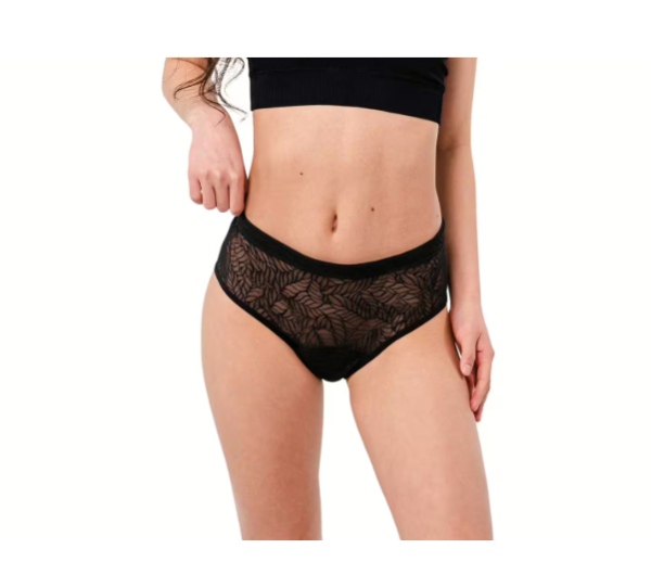 SELENACARE 3er Multipack Periodenunterwäsche Recycled Lace Leaf Hipster mit recycelter Spitze