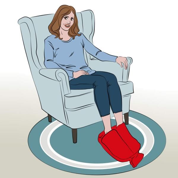 Vital Comfort Fleece Fußwärmer inklusive Wärmflasche zur Anwendung im Sitzen und Liegen