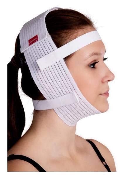 lipoelastic FM 01 postoperative Kompressions-Gesichtsbandage mit Klettverschluss