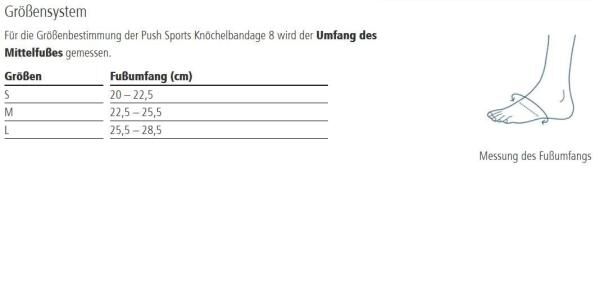 Ofa Push Sports Knöchelbandage 8 gibt dem Sprunggelenk die notwendige Stabilität nach Verstauchungen