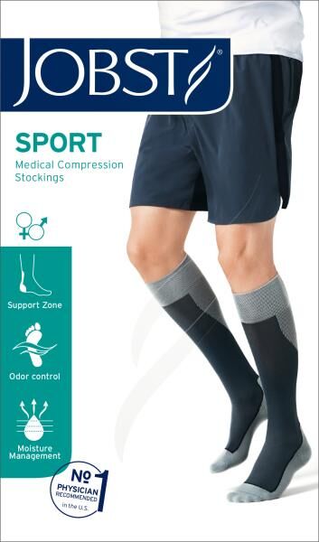 JOBST Sport Kompressionsstrümpfe Kniestrümpfe mit Carbonfasern und flacher Zehennaht