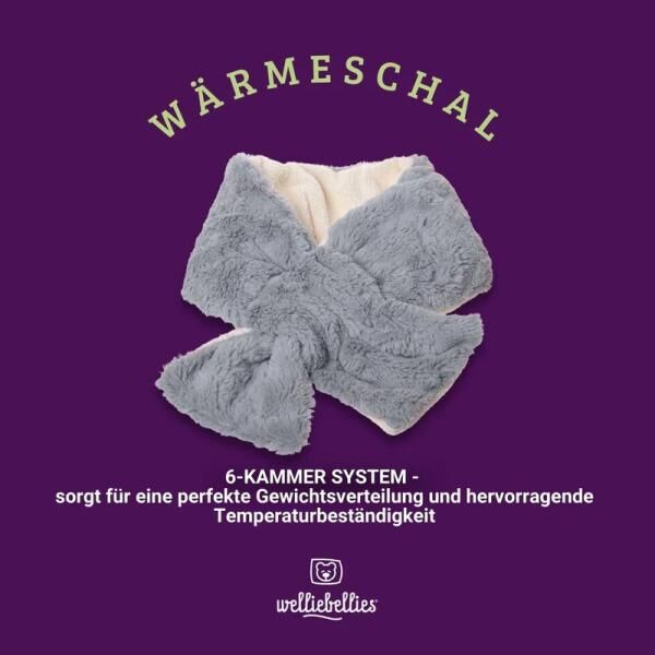 COSELLE Wärmeschal mit Bio-Hirse Füllung, spendet Hals, Nacken und Brust bis zu 90 min Wärme