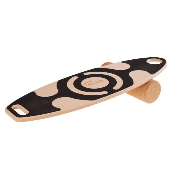 ARTZT vitality Balance Board 75 x 25 cm aus Echtholz mit Korkrolle zum Training des Gleichgewicht