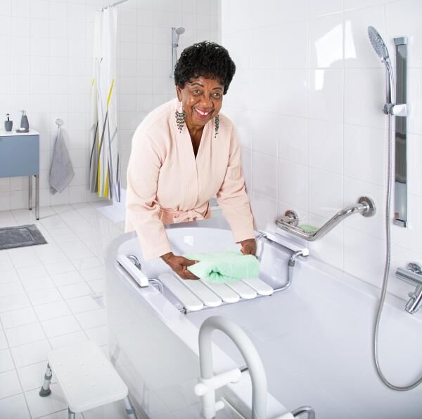 RIDDER verstellbarer Badewannen-Sitz Pro, Sitzfläche: ca. 40,4 x 29,5 cm, TÜV geprüft