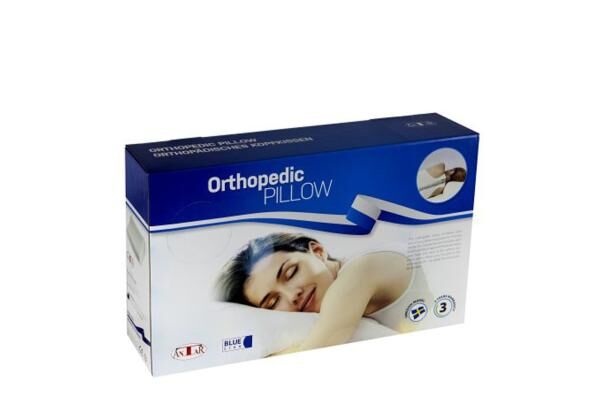 ANTAR Orthopädisches Schlafkissen mit Memory-Effekt, 44 x 30 x 7-11 cm, Bezug abnehmbar