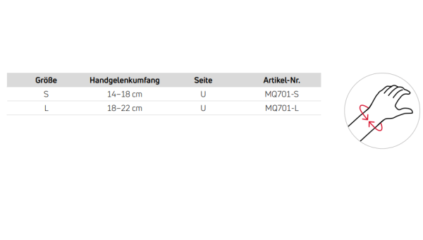 DJO Global EMO Manugrip Handgelenkorthese grau in versch. Größen