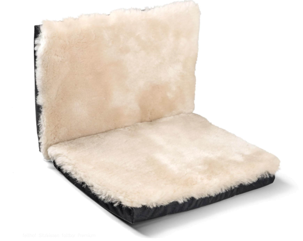 Fellhof Lammfell Sitzkissen 40 × 30 × 4 cm faltbar Premium