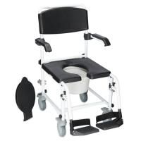 Russka Dusch-Toilettenrollstuhl, mit 5''-Zoll Antriebsrädern, höhenverstellbar