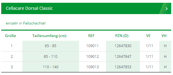 L&R Cellacare® Dorsal Classic Lendenwirbelorthese m. Pelotte unterstützt Bauch- und Rückenmuskulatur