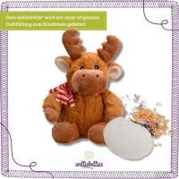 Vorschau: welliebellies® "Elch groß" Wärmekuscheltier mit Bio-Hirse-Füllung, spendet bis zu 90 min Wärme