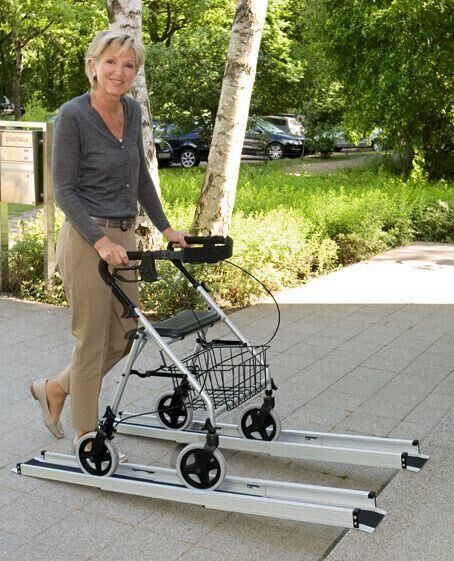 RUSSKA mobile Teleskop-Rampe, Länge bis max. 213 cm, inkl. Nylon-Tragetasche, belastbar 200 kg/Paar