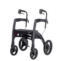 SALJOL Rollz Motion 2in1 Rollator o. Transportrollstuhl mit Trommelbremsen u. Ankipphilfe, faltbar