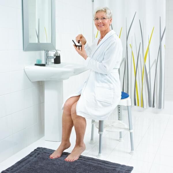 RIDDER Bad-Hocker Ole höhenverstellbar, mit drehbarer und rutschhemmender Sitzfläche