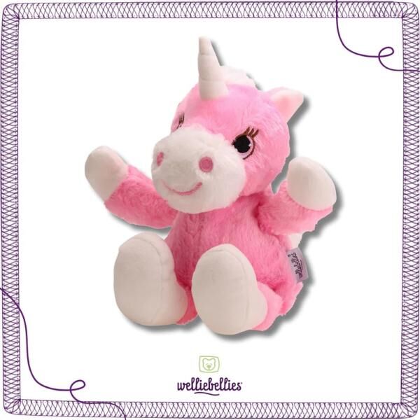 welliebellies® "Einhorn groß" Wärmekuscheltier mit Bio-Hirse-Füllung, spendet bis zu 90 min Wärme