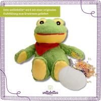 Vorschau: welliebellies® "Frosch groß" Wärmekuscheltier mit Bio-Hirse-Füllung, spendet bis zu 90 min Wärme