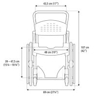 Vorschau: etac Clean Dusch- und Toilettenrollstuhl 24" mit Bremsen an beiden Rädern, Armlehnen schwenkbar
