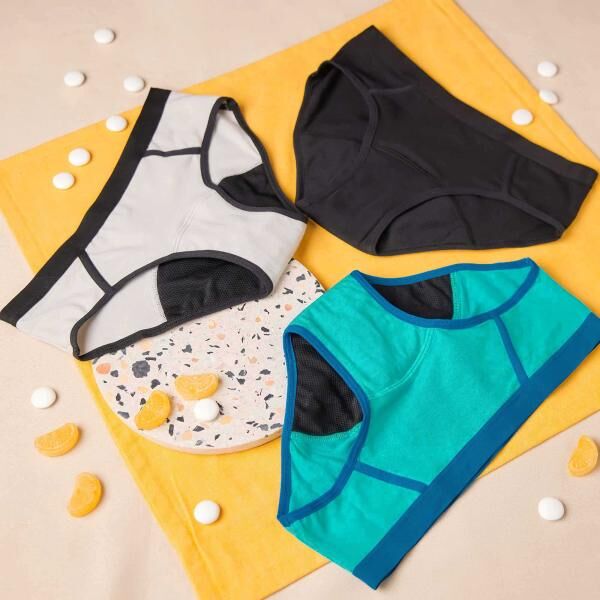 SELENACARE 3er Multipack Periodenunterwäsche Teens Sporty für die leichte bis mittlere Periode