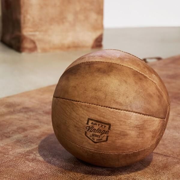 ARTZT Vintage Series Medizinball aus echtem Rindsleder in verschiedenen Gewichten