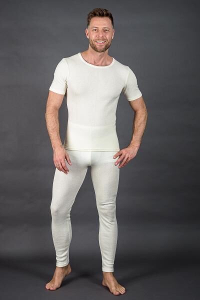 Moser Care Angora Herren Unterhemd mit kurzem Arm 30% Angora ohne Seitennähte