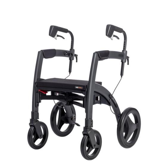 SALJOL Rollz Motion 2in1 Rollator o. Transportrollstuhl mit Trommelbremsen u. Ankipphilfe, faltbar