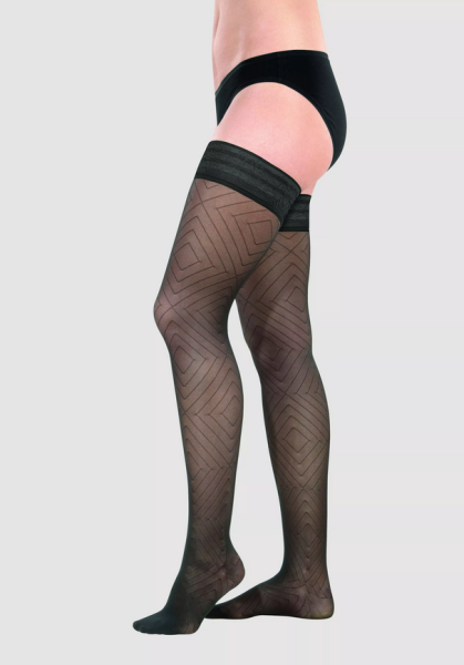 Juzo Inspiration Vision semitransparente Kompressionsstrümpfe mit Rautenmuster u. verstärkter Sohle