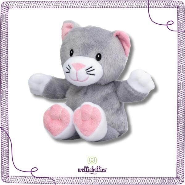 welliebellies® "Katze midi" Wärmekuscheltier mit Bio-Hirse-Füllung, spendet bis zu 90 min Wärme
