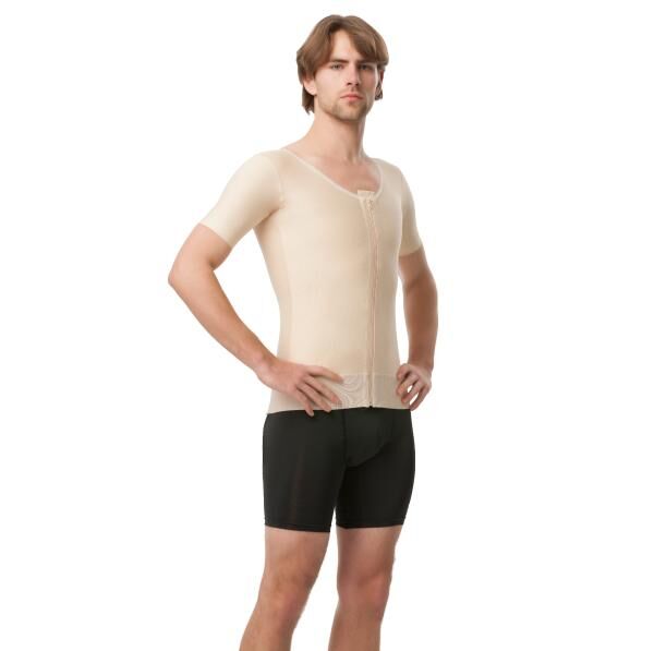 TRICONmed ISAVELA postoperative Herren Gynäkomastie-Weste, halber Arm, Front Reißverschluss